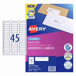 Avery 959061, White, Self-adhesive printer label, A4, Paper, Laser, Permanent