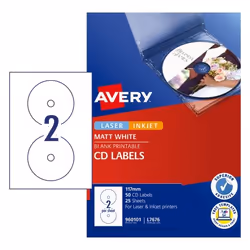 Avery 960101, White, Self-adhesive printer label, A4, Paper, Laser/Inkjet, Permanent
