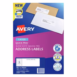 Avery 959003 printer label White Self-adhesive printer label