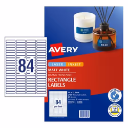 Avery 959018, White, Self-adhesive printer label, A4, Paper, Laser/Inkjet, Permanent