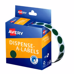 Avery 937238, Green, Round, Removable, Paper, 1.4 cm, Box