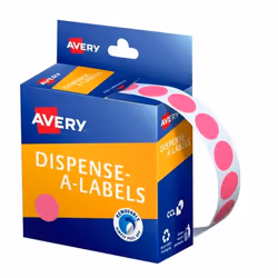 Avery 937241, Pink, Round, Removable, Paper, 1.4 cm, Box