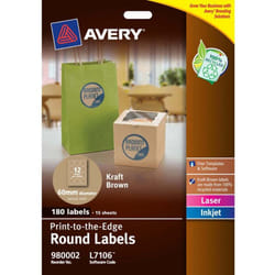 Avery Brown Kraft Round Labels