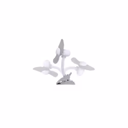 Stroller Fan Soft Plastic Fin and Free Standing Adjustable Clip-On Fan | Foldable and Portable Strollerbuddy Fan with Flexible Neck - White and Grey