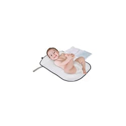 Portable Baby Changing Mat - Grey Stars. New Born Baby Essential, Travel Changing Mat, Nappy Changing Mat for Holidays. 2X Zipped Pockets. Lightweight