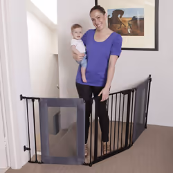 Denver Adapta Baby Safety Gate - Fits Opening from 85.5-200cm Wide & 74cm Tall - Suitable Barrier for Stairs, Irregular Openings, & Wide Areas - Black - Additional view 4