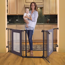 Denver Adapta Baby Safety Gate - Fits Opening from 85.5-200cm Wide & 74cm Tall - Suitable Barrier for Stairs, Irregular Openings, & Wide Areas - Black - Additional view 5