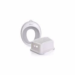 Toilet seat and Step Stool Grey 2 Piece Set