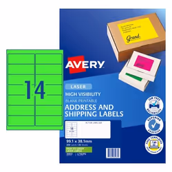 Avery 35937, Green, Self-adhesive printer label, A4, Paper, Laser, Permanent