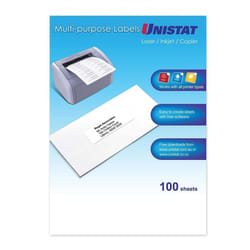 Unistat 38930 self-adhesive label Rectangle White 400 pc(s)
