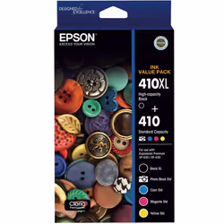 GENUINE Epson 410XL Black + 410 5 Ink Cartridge Value Pack XP-530 XP-630 T339792