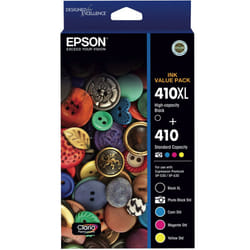 GENUINE Epson 410XL Black + 410 5 Ink Cartridge Value Pack XP-530 XP-630 T339792