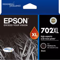 Epson 702XL, High (XL) Yield, Black, Pigment-based ink, 1 pc(s), Single pack