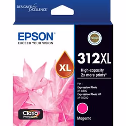 Epson 312XL, High (XL) Yield, Magenta, Dye-based ink, Single pack