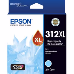 Epson 312XL, High (XL) Yield, Cyan, Dye-based ink, Single pack