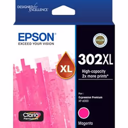 Epson 302XL, High (XL) Yield, Magenta, Pigment-based ink