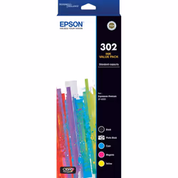 Epson 302, Standard Yield, Black, Cyan, Magenta, Photo black, Yellow, Pigment-based ink, Dye-based ink