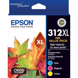 Epson 312XL, High (XL) Yield, Cyan, Magenta, Yellow, Dye-based ink, 3 pc(s), Single pack