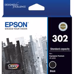 Epson 302, Standard Yield, Black, Pigment-based ink, 1 pc(s), Single pack