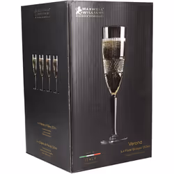 Maxwell & Williams Verona Set of Four 150ml Champagne Flutes