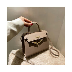 French Niche Texture Hand Bag 2024 New Women's Bags Fashion Minimalist Messenger Bag Popular Explosion Kelly Bag - Khaki small palm line