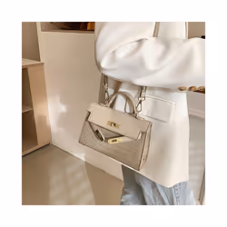 French Niche Texture Hand Bag 2024 New Women's Bags Fashion Minimalist Messenger Bag Popular Explosion Kelly Bag - Khaki Smal ...