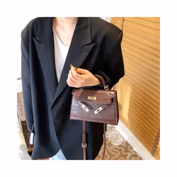French Niche Texture Hand Bag 2024 New Women's Bags Fashion Minimalist Messenger Bag Popular Explosion Kelly Bag - Coffee sma ...
