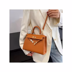 French Niche Texture Hand Bag 2024 New Women's Bags Fashion Minimalist Messenger Bag Popular Explosion Kelly Bag - Mi Bai trumpet palm line