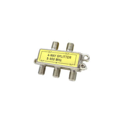 TV Splitter with Power Pass F Connectors Die Cast (4-Way)