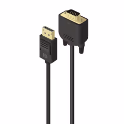 ALOGIC 2m DisplayPort to VGA Cable - Male to Male, 2 m, DisplayPort/VGA, Male, Gold, Black
