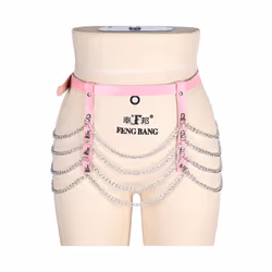 Gothic Thigh Bondage Chain Skirt Leather Harness Garter Belts For Women Leg Garter BDSM Sexy Erotic Lingerie Pole Dance Dress