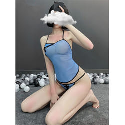 2PCS/set Sexy Lingerie Retro Student Cheongsam Temptation Dolls Cosplay Costume Suspender Skirt Thong College Exotic Dresses