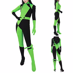 Women's Miss Go Bodysuit Jumpsuit Cosplay Costume Shego Costume Halloween Party Dress Up - 180