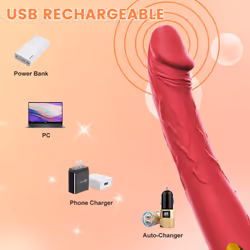 10 Powerful Vibration Mode Red Realistic Dildo Adult Toys Sex Toys