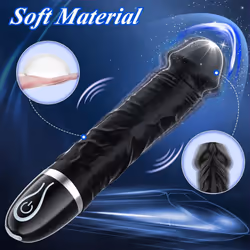 Vibrating Dildo for Men Adult Sex Toys Women, 7.7 Inch Wand Vibrator Realistic Dildos Male Vibrator for Men Anal Toy - Black