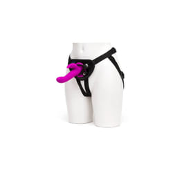 HAPPY RABBIT VIBRATING STRAP ON HARNESS SET PURPLE