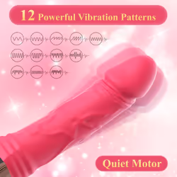 Realistic LED Vibrator with 12 Modes Waterproof Silicone Dildo