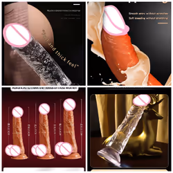 Realistic Dildo With Suction Cup Huge Jelly Fake Big Penis Dildos Sex Toys for Woman Men Anal Butt Plug Adult Erotic - FLESH ...
