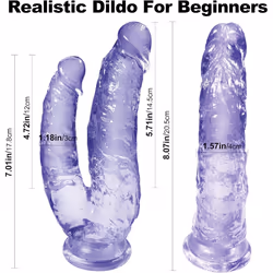 8-Inch Double-Ended Realistic Dildo with Suction Cup Base