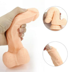 Dildo Dong Realistic Big Penis Cock Balls Viginal Anal Suction Cup Adult Sex Toy - S==15.5cm