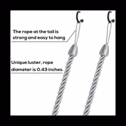 Curtain Tiebacks Ropes 4 Pack, Curtain Holdbacks with 4 Screw Hooks B