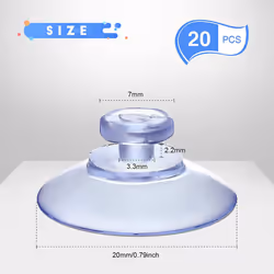 200Pcs Transparent Suction Cups, Plastic Suction Cups, Pads Without Hooks for Outdoor, Kitchen,Bathroom,Window 20mm