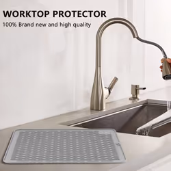 Silicone Placemat Dish Drying Mat Kitchen Draining Table Drain Mat Sink Non- Pad Durable Pot Holder Cup Coaster Gray