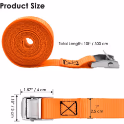 Lashing Straps Tie Down Straps with Zinc Alloy Cam Lock , for Cargo, Gear, Bikes & More