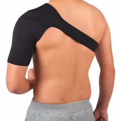 2X Shoulder Support Brace Back Guard Strap Wrap Belt Band Pads Single Shoulder Sports Care Left Shoulder Support Black