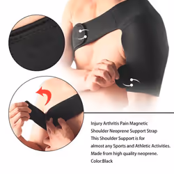 2X Shoulder Support Brace Back Guard Strap Wrap Belt Band Pads Single Shoulder Sports Care Left Shoulder Support Black