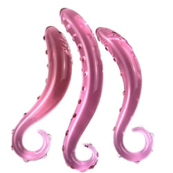 Tentacle Textured Sensual Glass Dildo Set