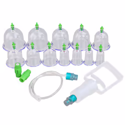 Vacuum Therapy Massage Cups Set - 12 Cups & Suction Pump
