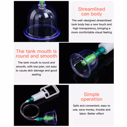 Vacuum Therapy Massage Cups Set - 12 Cups & Suction Pump