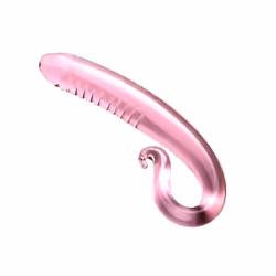 Glacier Glass Pink Curved Tentacle Dildo